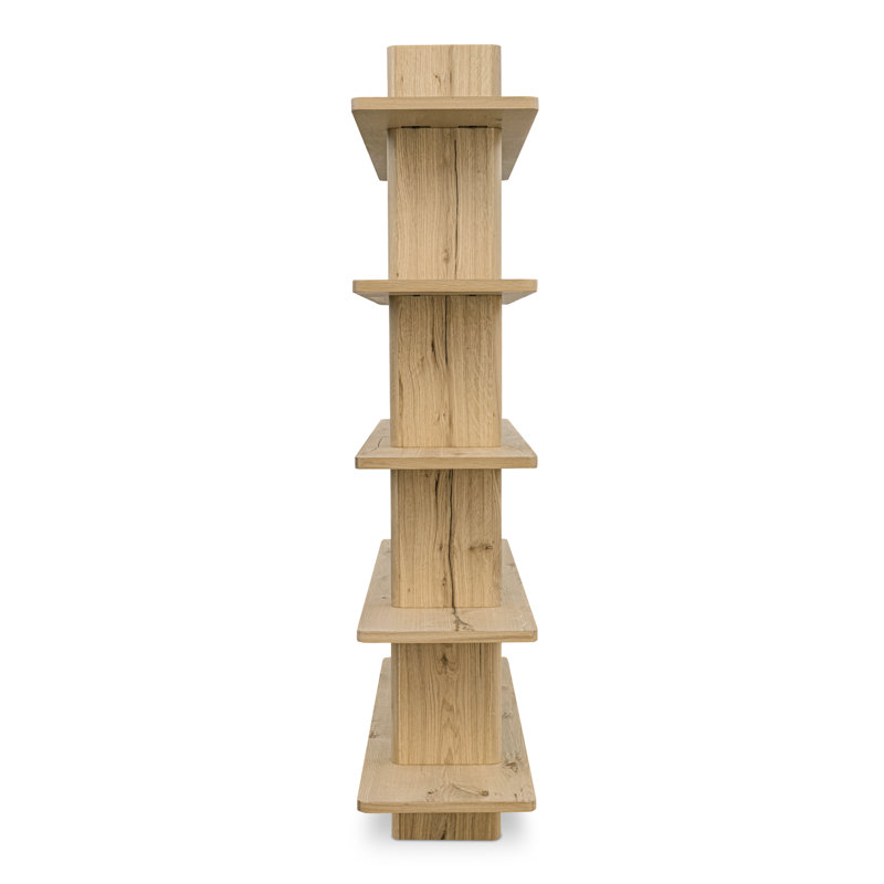 Casey Large Bookcase Dark Brown, Rustic Oak