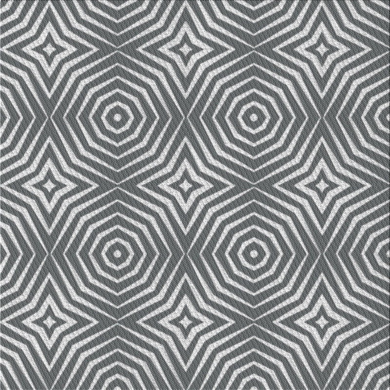 Tapis gris/zone blanche à motifs Broemmel, Carré 5 pi