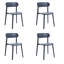 Ensemble de quatre chaises d'appoint en plastique robustes gris