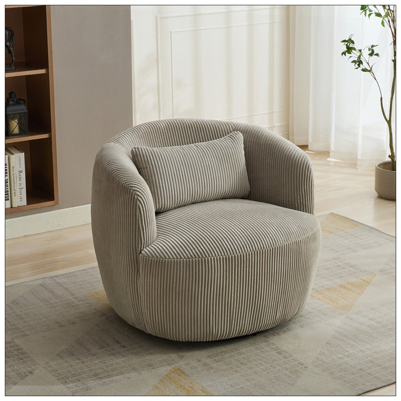 Fauteuils d'appoint, Velours côtelé gris pâle