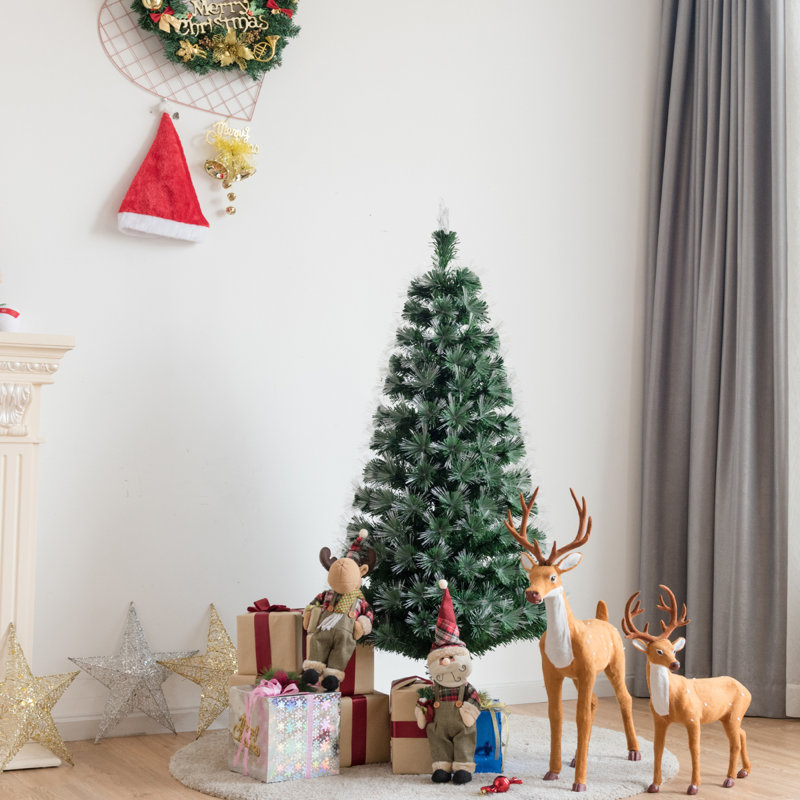 Arbre de Noël artificiel pin vert avec 185 lumières blanches, H 5 pi