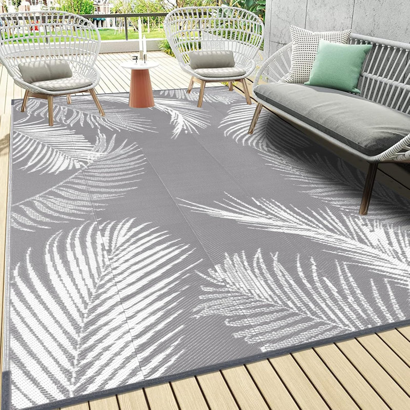 9×12ft Waterproof Outdoor Rug Reversible Plastic Large Patio Camping Rug