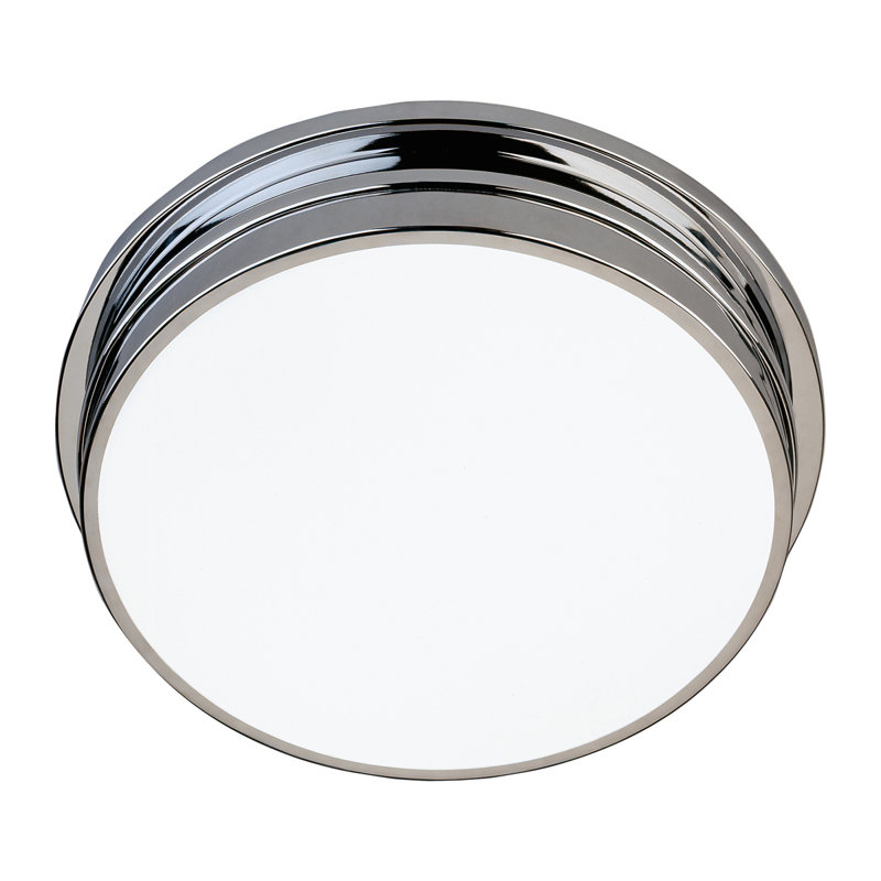 Roderick Glass Flush Mount, Polished Chrome