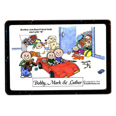Personalized Brothers - 3 Boys in Room Acrylic Magnet - Great Gift!
