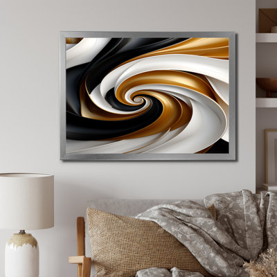 Abstrait spirale abstraite liquide or noir et double spirale abstraite