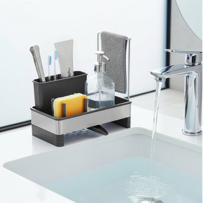Kitchen Sink Caddy Stainless Steel with Sponge Holder