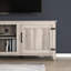 Meuble télé avec console multimédia et deux portes en noyer