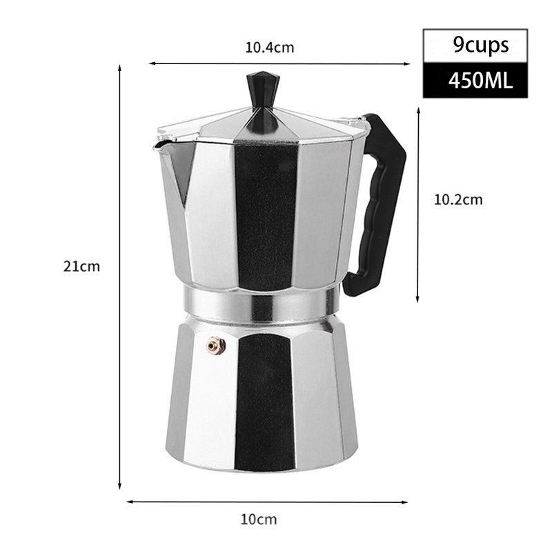 9 Cup Stovetop Espresso Maker Italian Moka Pot