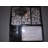 Four Piece Taupe, Black and White Squares Porcelain Bathroom Set