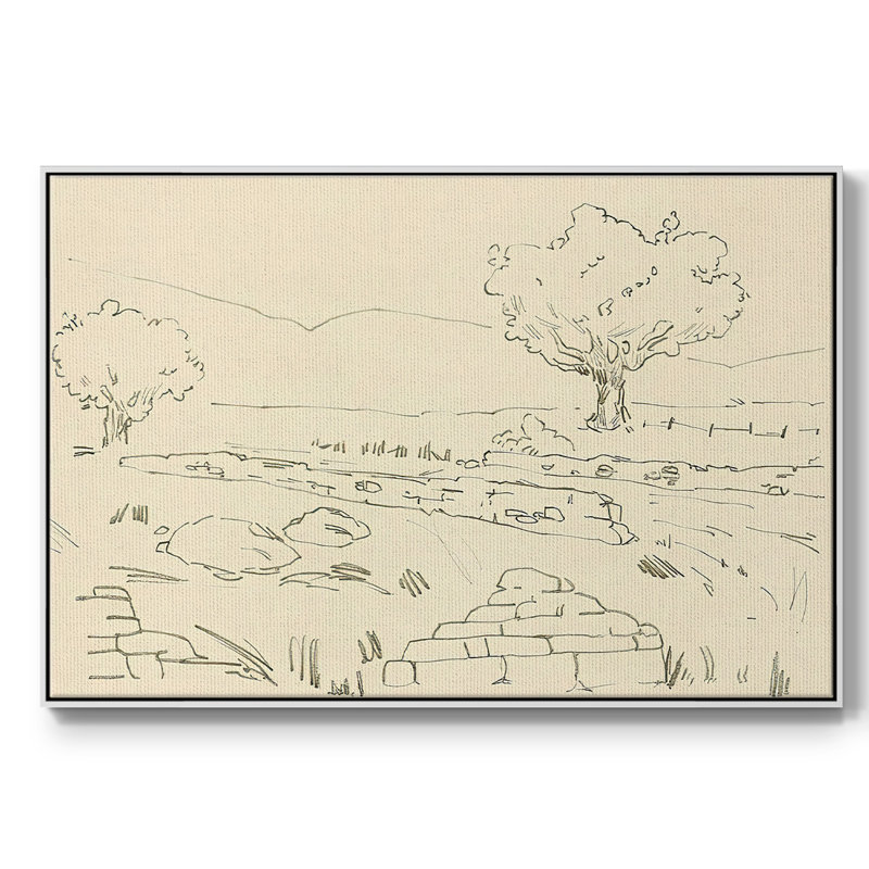 Chêne Christchurch IV, H 27 po x l 41 po x P 2 po, Toile encadrée flottée blanche, Pas de tapis