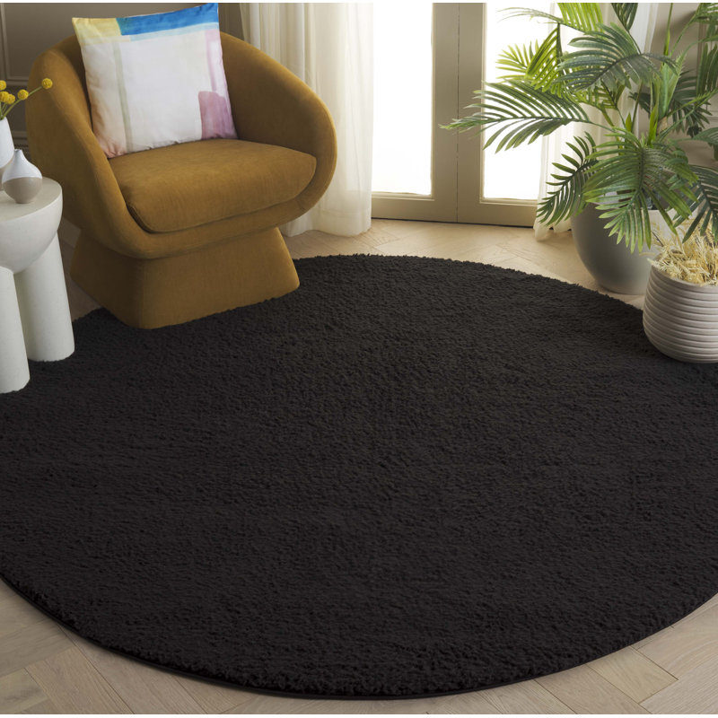 Jemena Performance Solid Color Rug, Round 6'7"