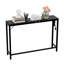 Console étroite noire avec station de charge - Table de canapé mince avec prises de courant et ports USB - Table d'appoint moderne en métal et en bois pour entrée, salon, chambre à coucher - noir-978184449
