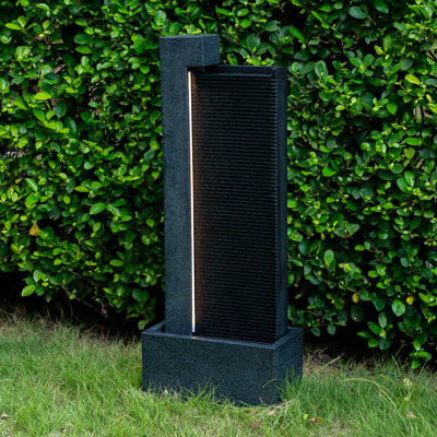 39.76" H Modern Waterfall Fountain