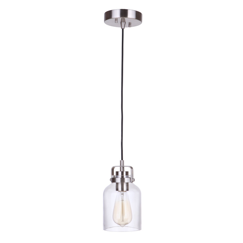 Luminaire suspendu en pot 1 lumière Barreras, Nickel poli brossé