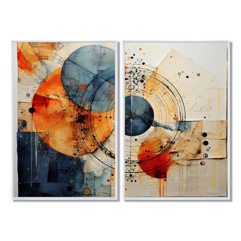 Art mural mixte sur toile, Impression encadrée flottante, H 36 po x l 48 po, Blanc