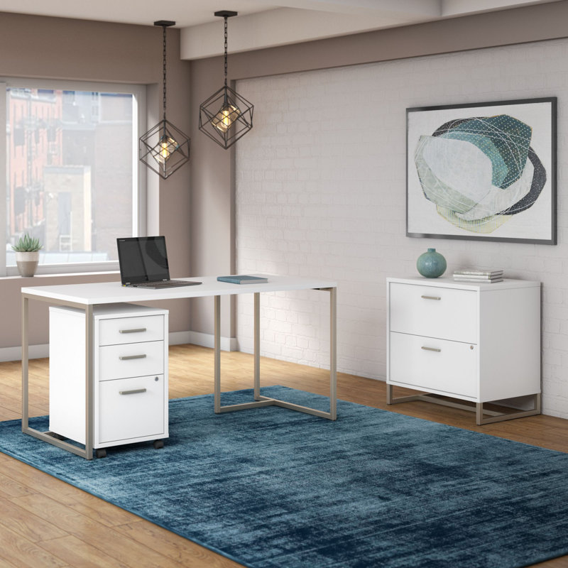 Method 3 Piece Computer Desk Office Set, White