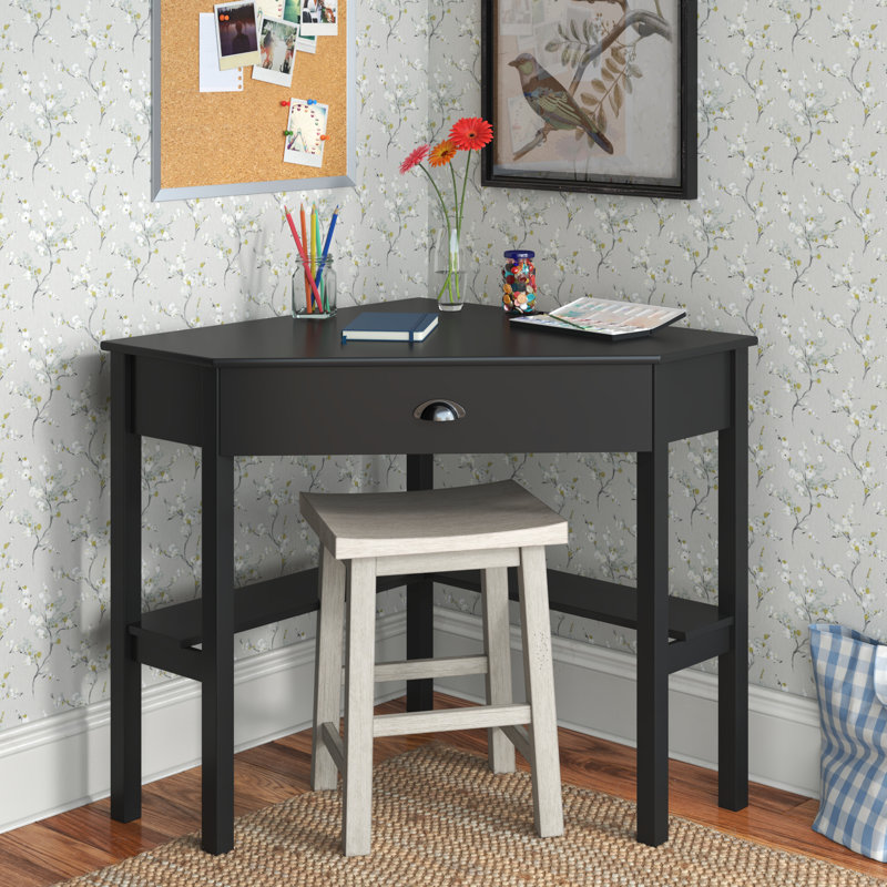Asghar Corner Computer Desk, Black
