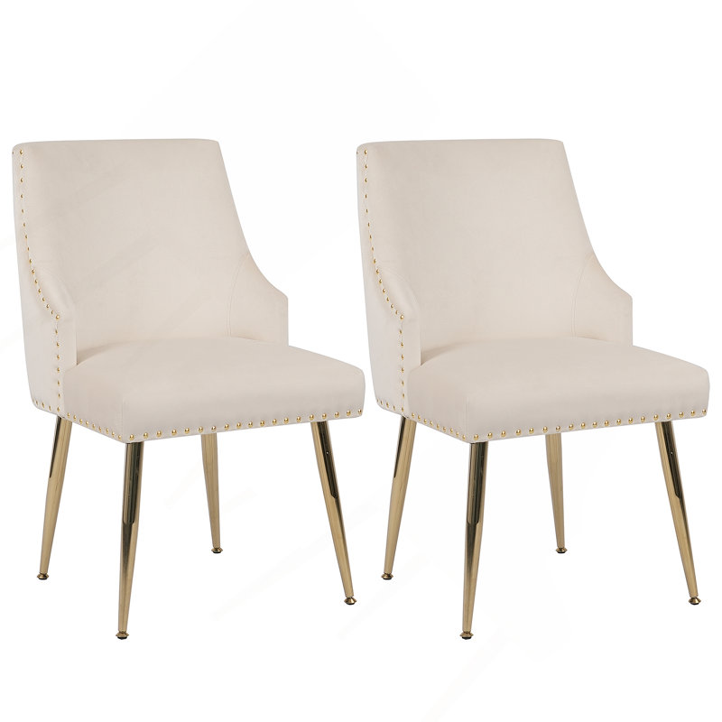 Ensemble de 2 chaises d'appoint Hengming, Beige