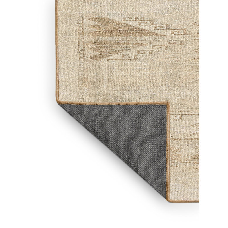 Tapis crème/gris 3738 de couleur traditionnelle, Rectangle 5 pi x 7 pi