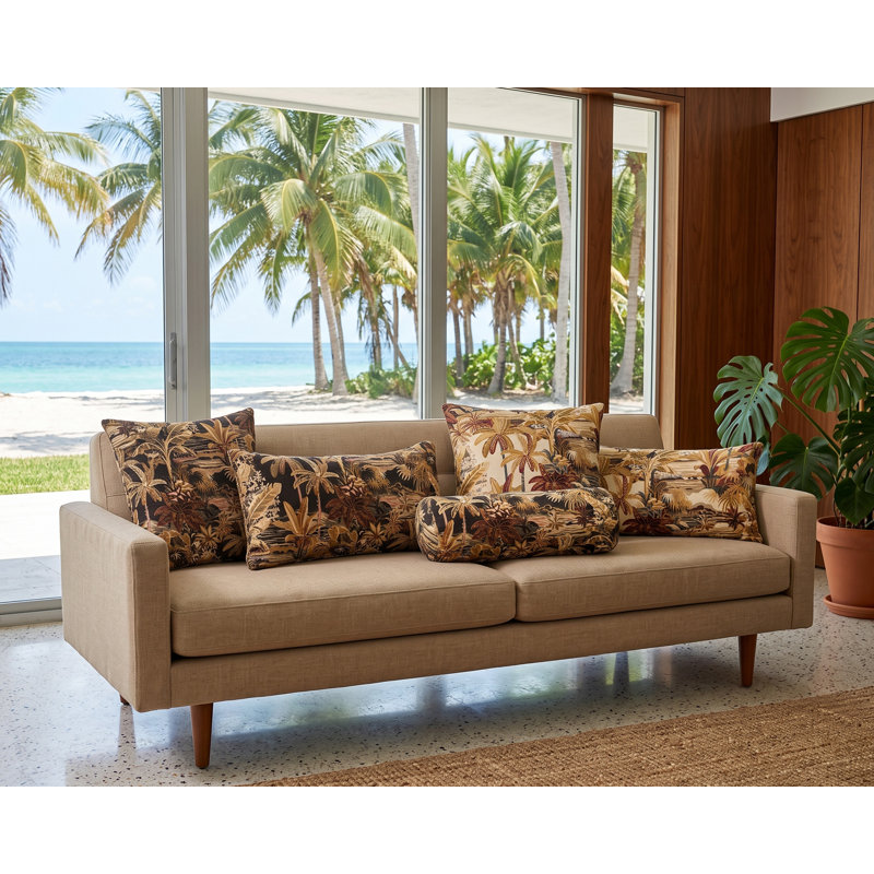 Coussin décoratif Borassa, 26 po x 14 po, Plumes, Onyx