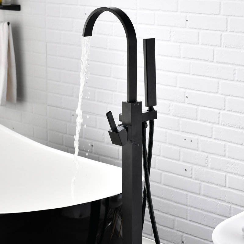 Robinet de baignoire à fixation au sol avec douche à main Modern