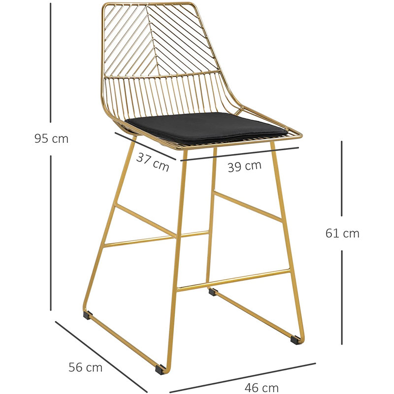Swivel Upholstered Counter Stool with Metal Frame, Gold