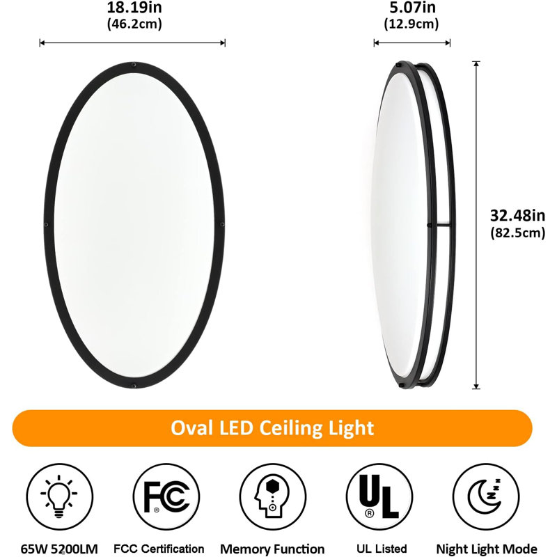 Ataleigh Acrylic LED Flush Mount, Black