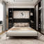 Lit escamotable avec bureau Murphy, lit mural pliable multifonctionnel avec placard, tiroirs, structure de lit en métal peu encombrante pour chambre d'amis