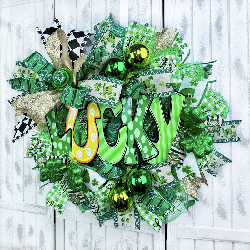 Couronne en maille décorative 18 po Lucky