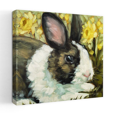 Contemporary Buttercup With Rabbit Bunny Art