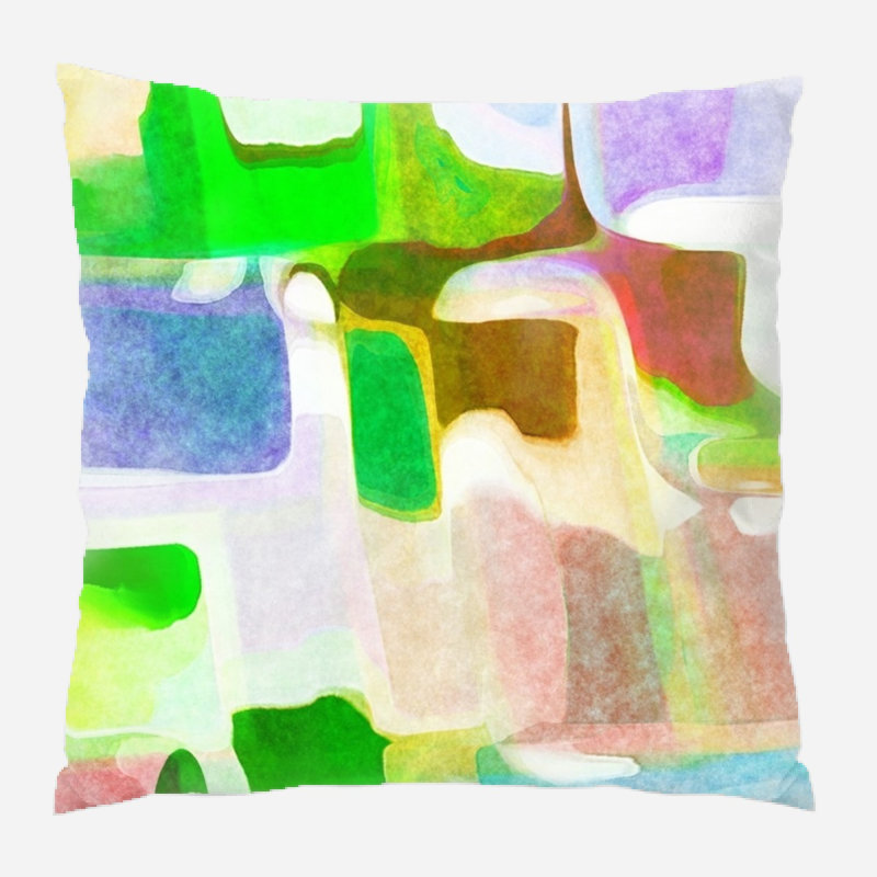 Housse de coussin d'extérieur carré carré Vaillancourt, Microsuède, Intérieur