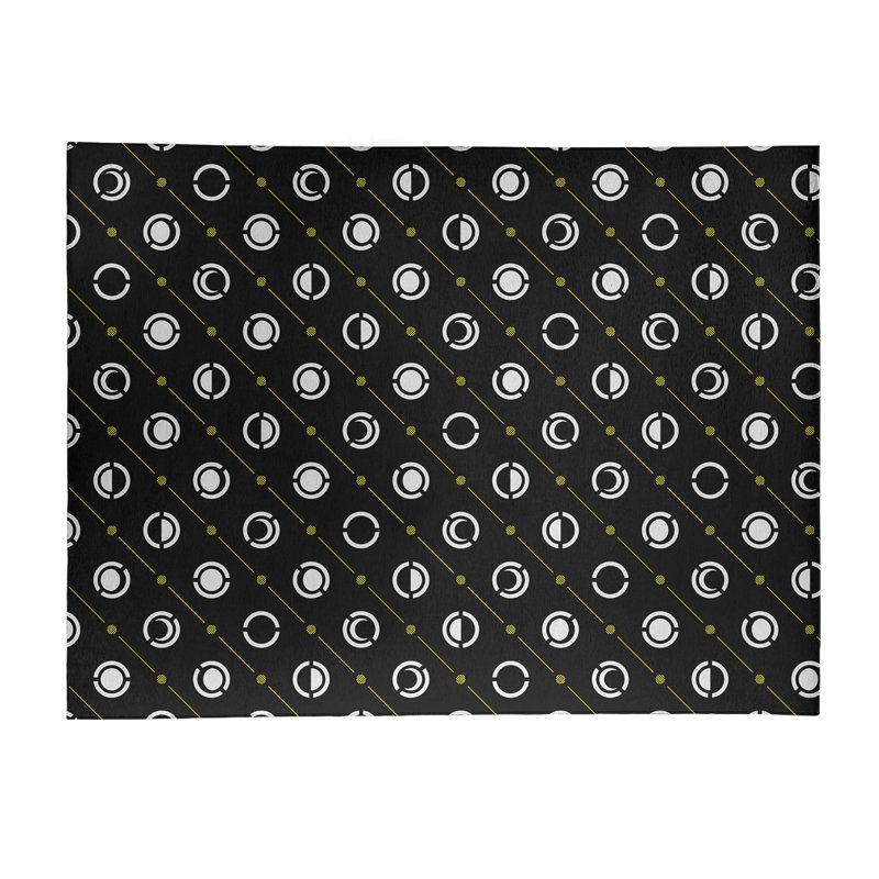 Tapis noir/jaune lune phases, Rectangle 5 pi x 7 pi