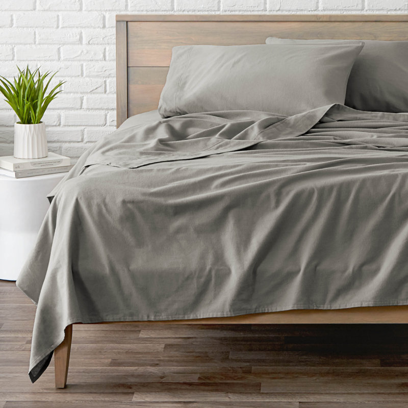 Cream Cotton Flannel Twin XL Deep Pocket Sheet Set