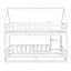 Lit superposé simple au-dessus de simple avec clôture et porte, blanc-112179399