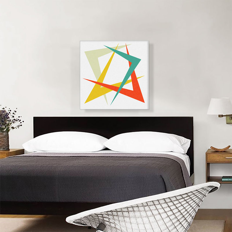 «Mid-Century Modern Pointed Boomerangs», reproduction d'art sur toile tendue, H 26 po x l 26 po x P 1,5 po