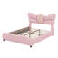 Lit pour grand lit avec tête et pied de lit papillon, lit plateforme tapissier en similicuir avec décor en métal doré-615491711
