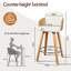 Swivel Upholstered Counter Stool with Metal Frame-1975292756