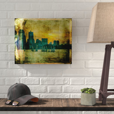 " Boston City Skyline Old Photograph " by Brandi Fitzgerald