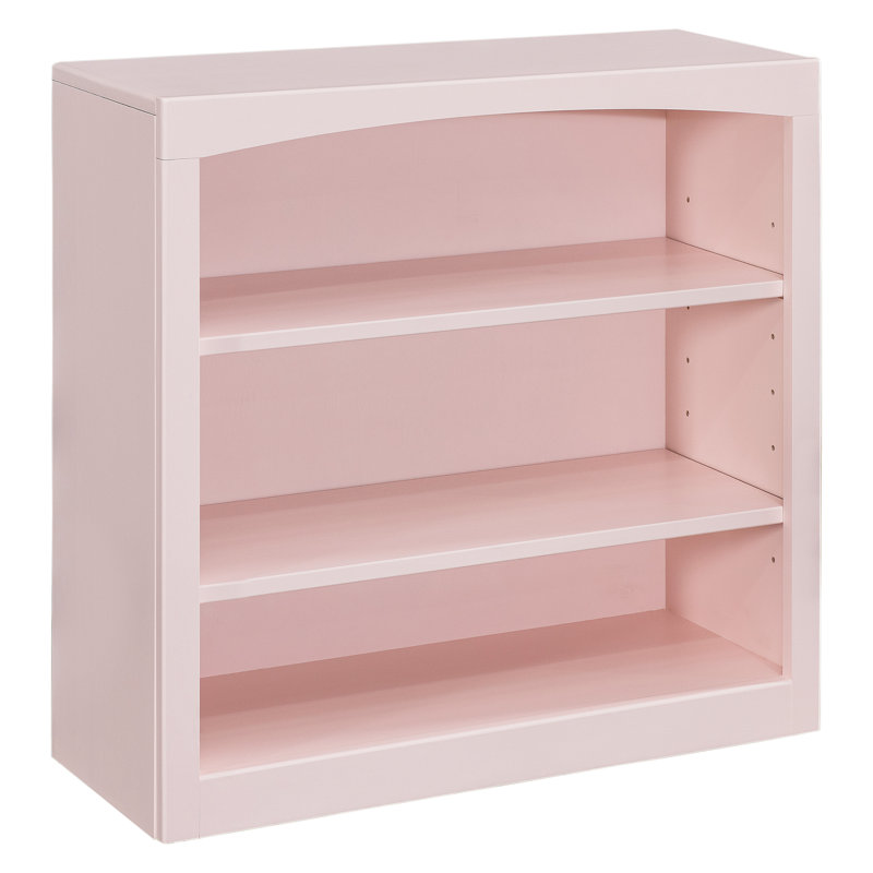 Ossy American Built Solid Wood Bookcase, Blush Pink, (3 Shelves) 30"H x 30"W x 12"D