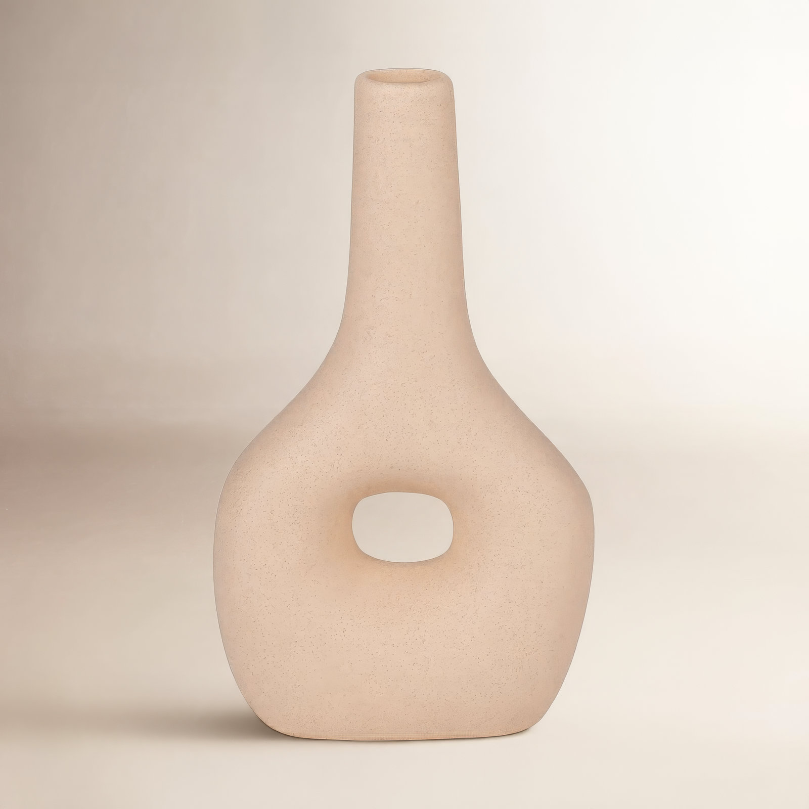9'' Ceramic / Porcelain Table Vase, Textured Ivory/Beige