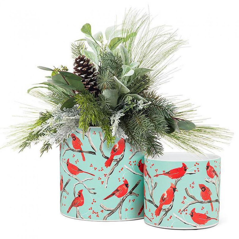 Breylan Ceramic Cachepot, 4" H x 4.5" W x 4.5" D