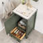 Ensemble de meuble-lavabo simple autoportant de 18 po avec plateau en céramique blanche et cadre en bois massif avec poignées libres entièrement assemblées-891323881