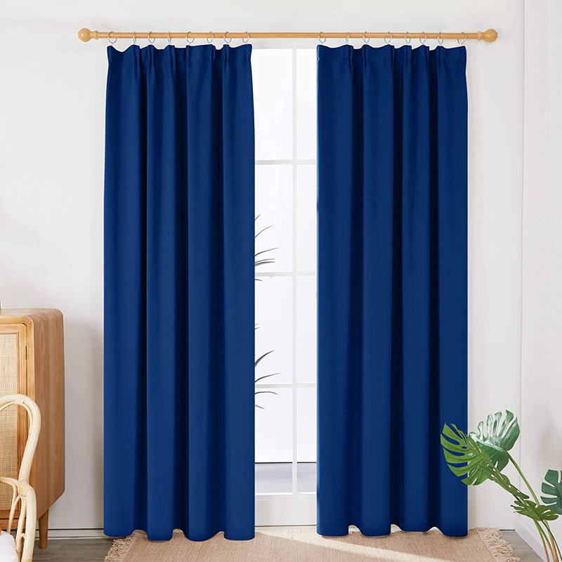 Kokichi Blackout Curtain Pair, 132cm Width x 214cm Drop, Blue