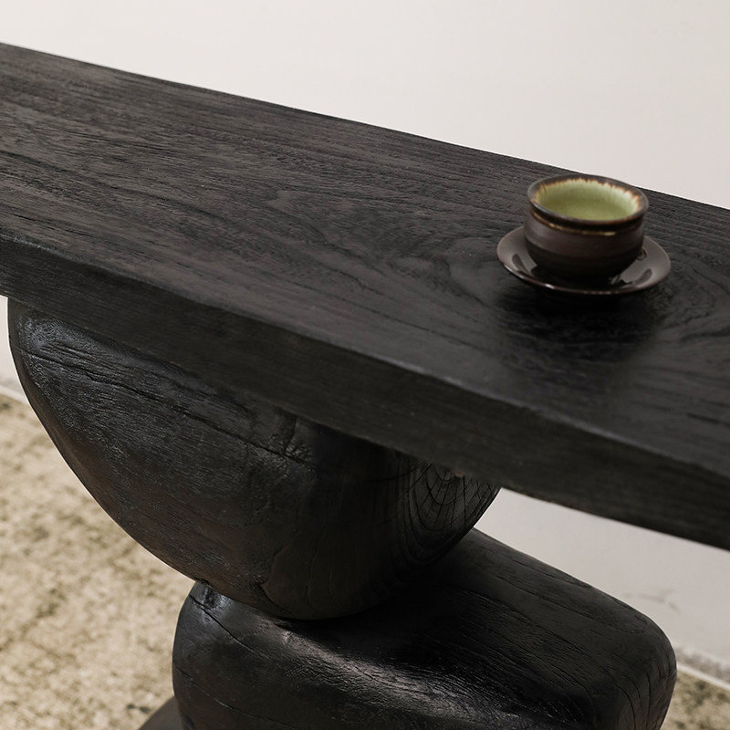 Table d'entrée de style wabi-sabi, H 29,53 po x l 47,24 po x P 11,81 po