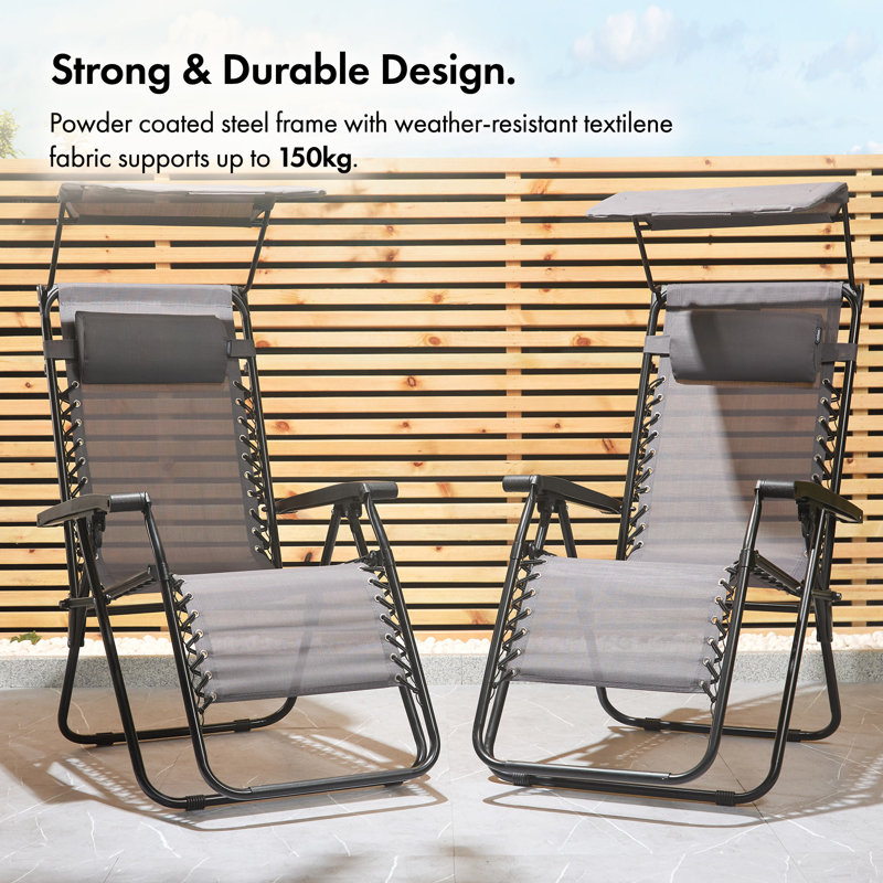 Verona Set of 2 Folding Zero Gravity Sun Loungers