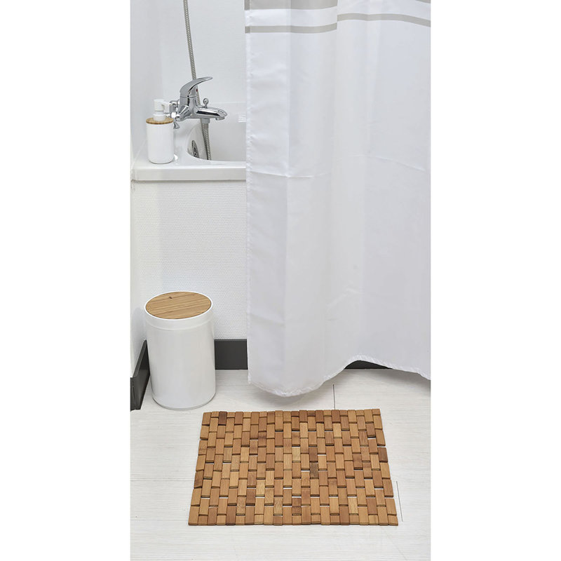 Evideco Medium Brown Bamboo Non-Slip Entrance Rug