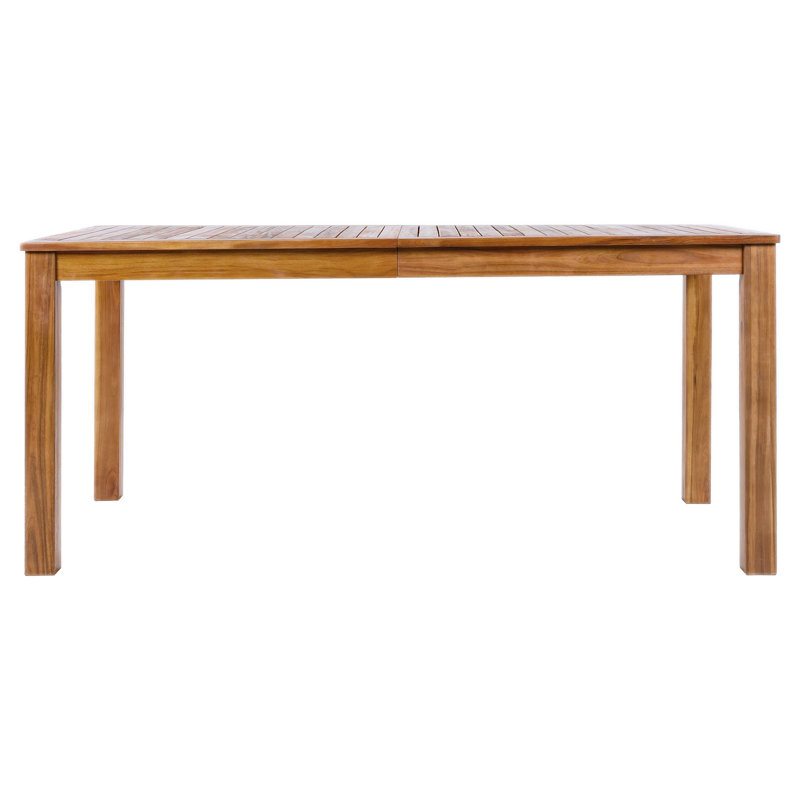 Table de salle à manger de patio en bois, table rectangulaire d'extérieur de L 67 po pour piscine, cour, jardin