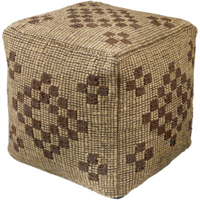 Chrishell 18" Wide Square Checkered Pouf Ottoman by Dakota Fields