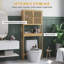 Armoire de rangement en bambou au-dessus de la toilette, organisateur de salle de bain au-dessus de la toilette avec portes à lattes
