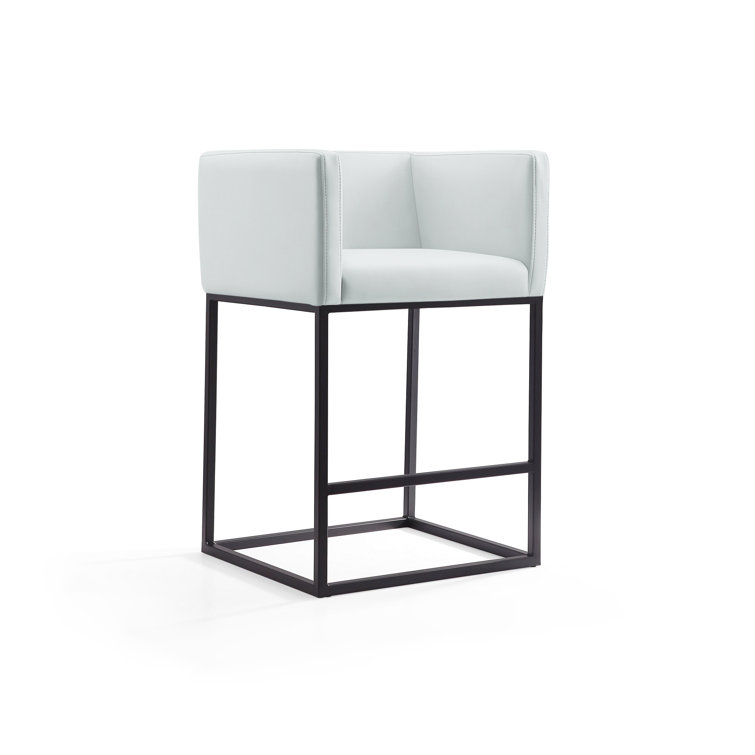 Upholstered Counter Stool with Metal Frame